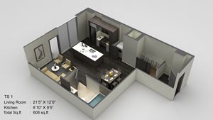 Block 17 Apartments TS 1 3D Floor Plan